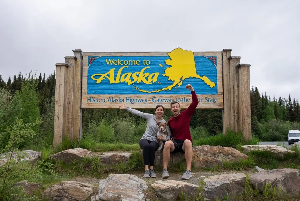 Welcome to Alaska Sign on the Alaska Highway