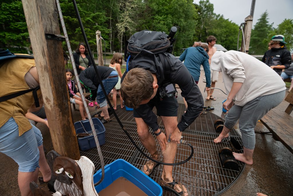 Foot wash station at Hopewell Rocks