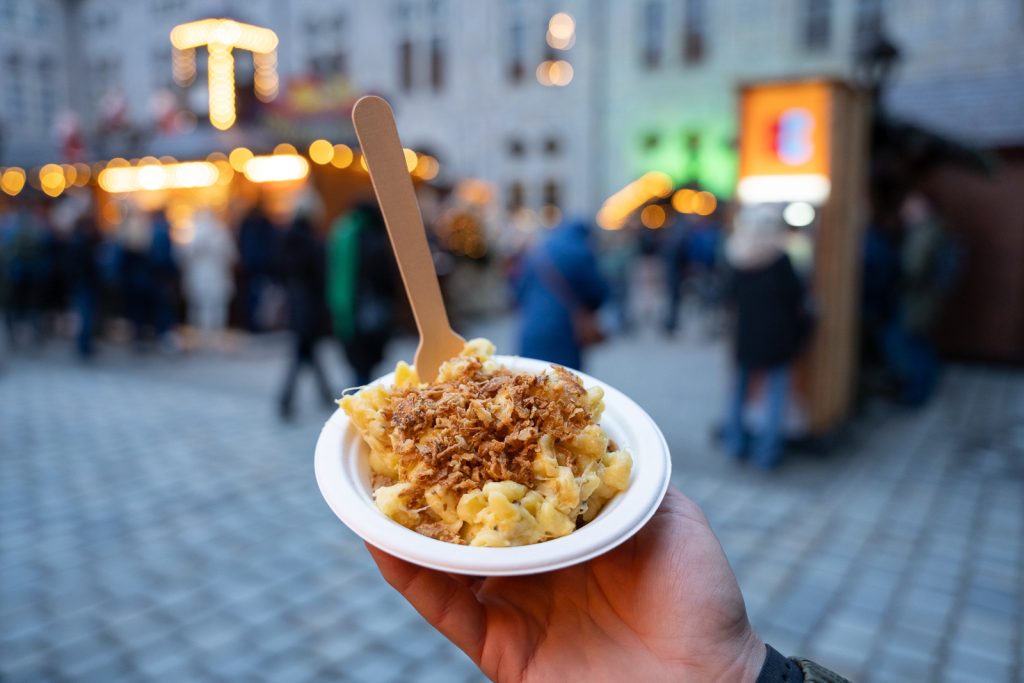 Käsespatzle German Christmas Market foods