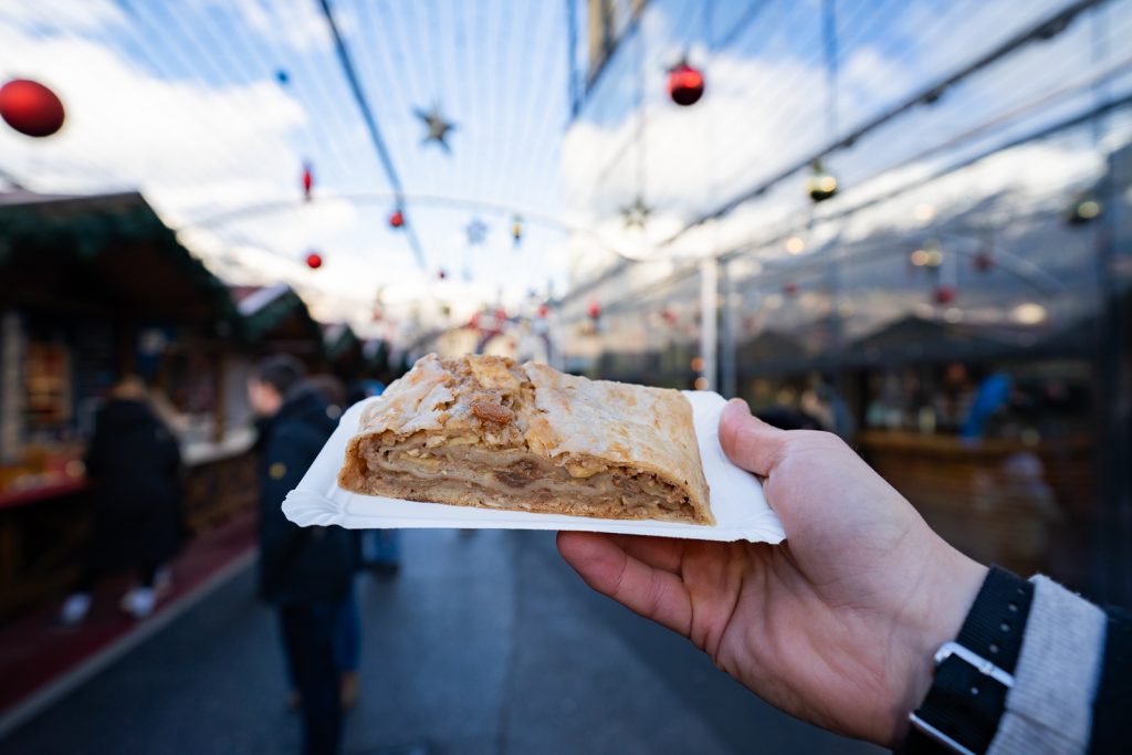 Apfelstrudel German Christmas Market foods