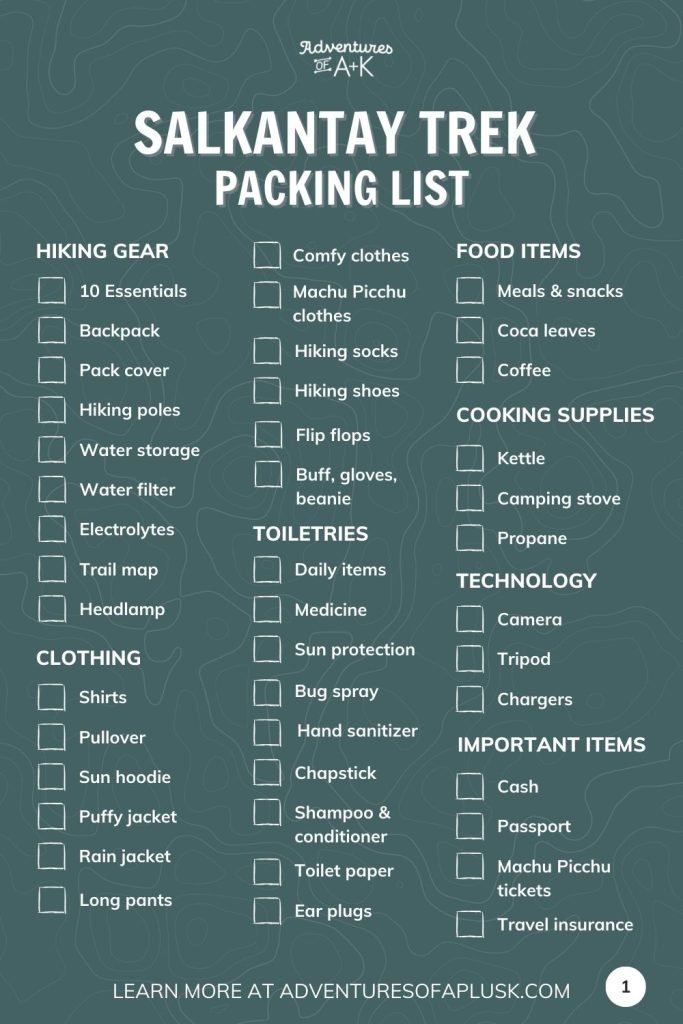 The Ultimate Salkantay Trek Packing List