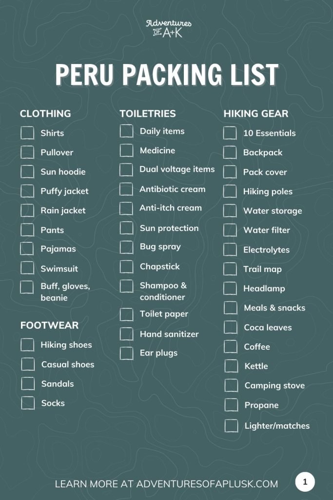 The Ultimate Peru Packing List (with downloadable list!)