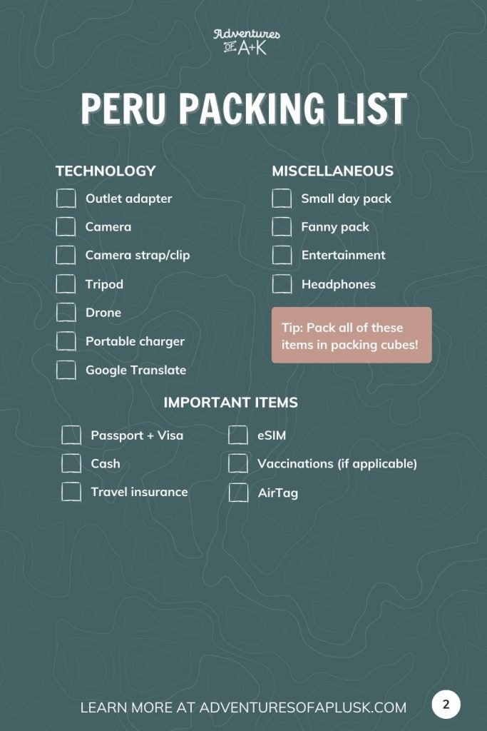 The Ultimate Peru Packing List (with downloadable list!)