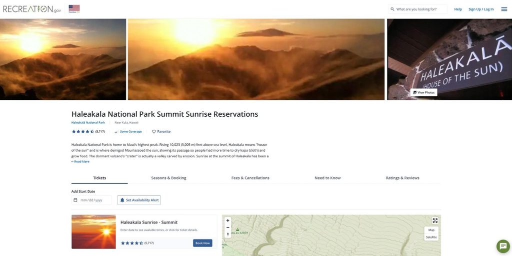 Haleakala sunrise reservation