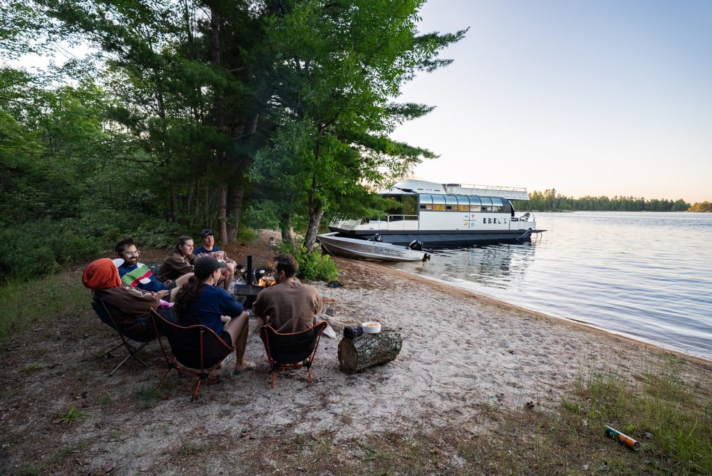 Houseboat campsite at Voyageurs National Park